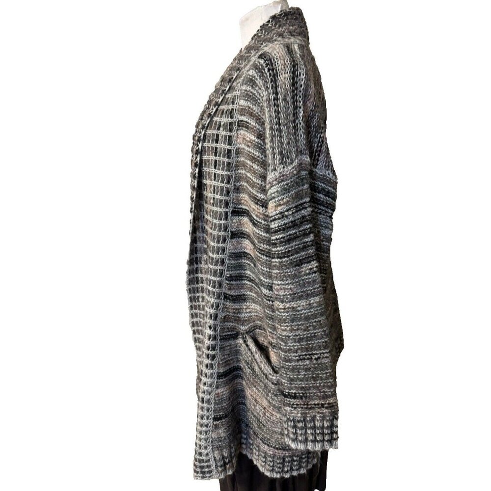 Anthropologie Cardigan Sweater Pink Gray Black M Medium Thick Alpaca Wool $180 - Picture 12 of 16